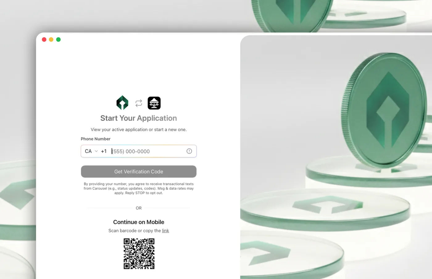 Capital Lynk's application portal, powered by Carousel